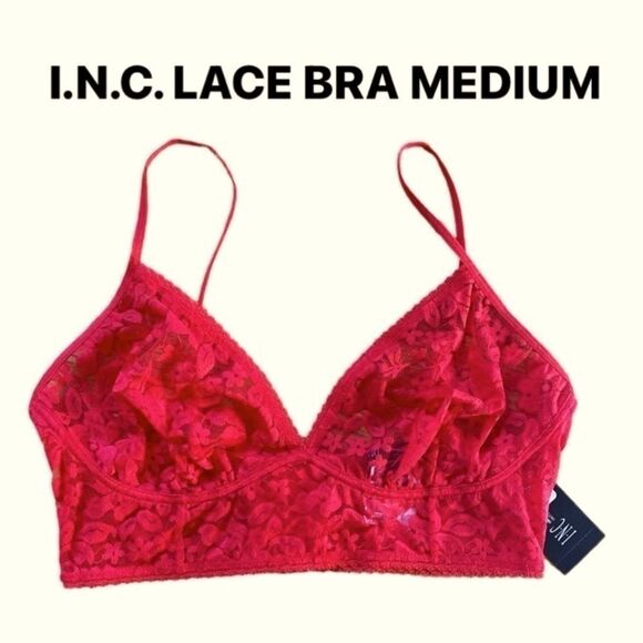 I.N.C. International Concepts Red Lace Bra - Unlined Elegance NWT - Picture 1 of 4